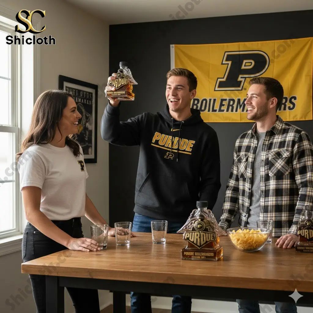 Purdue Boilermakers Crown Royal Bottle - Adult & Kids T-Shirts, Sweatshirts & Hoodies apparel design preview 1