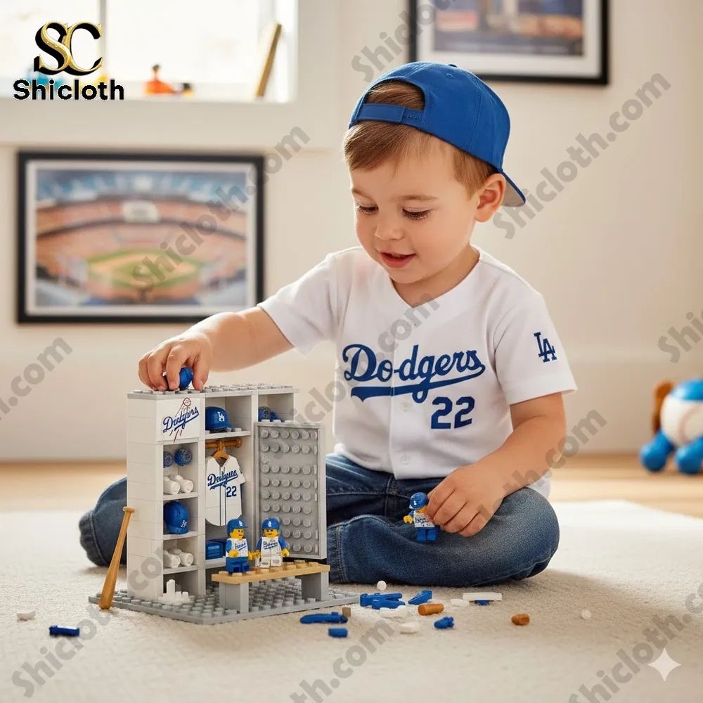 Los Angeles Dodgers Locker Room Building Blocks - Adult & Kids T-Shirts, Sweatshirts & Hoodies apparel design preview 1
