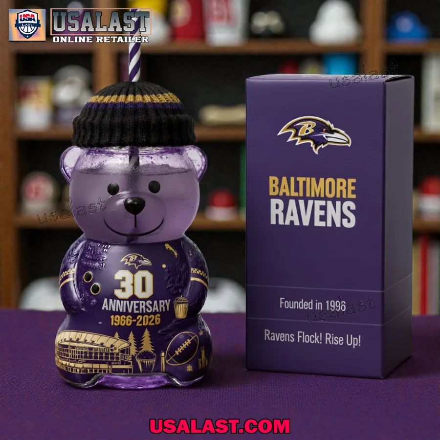 Baltimore Ravens 30th Anniversary Collectible Bear - Adult & Kids T-Shirts, Sweatshirts & Hoodies apparel design preview 1