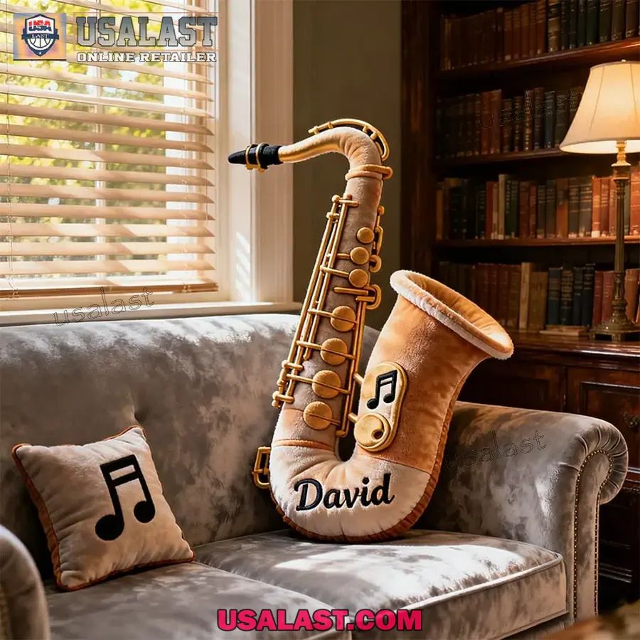 Personalized Classic Saxophone Shape Plush Pillow - Adult & Kids T-Shirts, Sweatshirts & Hoodies apparel design preview 1