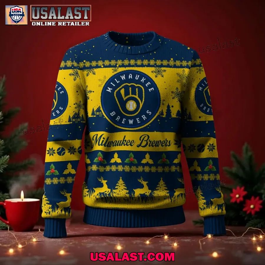 Milwaukee Brewers Ugly Christmas Sweater Jumper - Adult & Kids T-Shirts, Sweatshirts & Hoodies apparel design preview 1