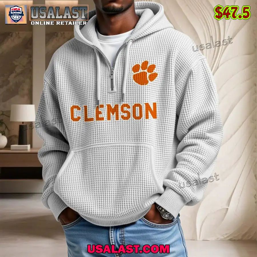 Clemson Tigers Waffle Half Zip - Adult & Kids T-Shirts, Sweatshirts & Hoodies apparel design preview 1