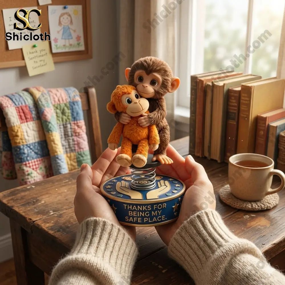 Monkey Hugging Rocker Bobblehead - Adult & Kids T-Shirts, Sweatshirts & Hoodies apparel design preview 1