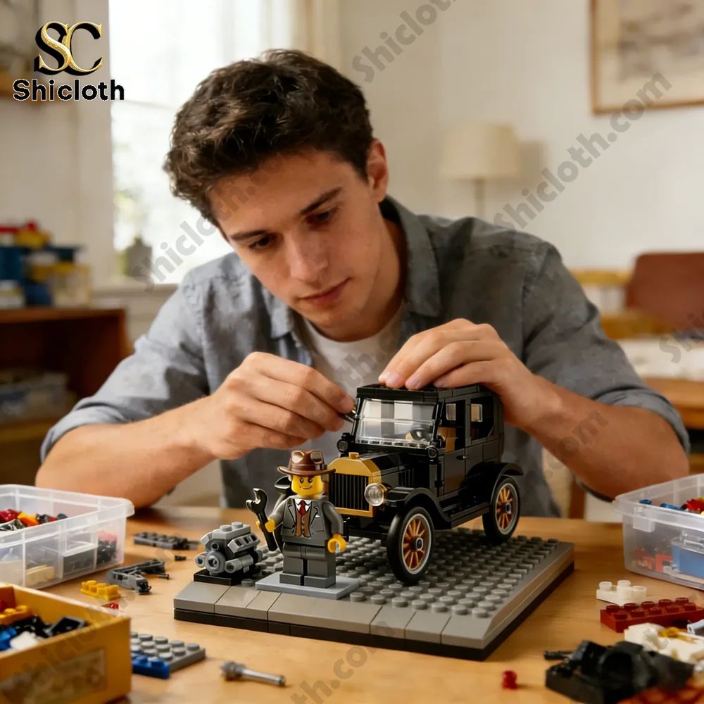 Timeless Ride 1903 Classic Car Brick Model Kit - Adult & Kids T-Shirts, Sweatshirts & Hoodies apparel design preview 1