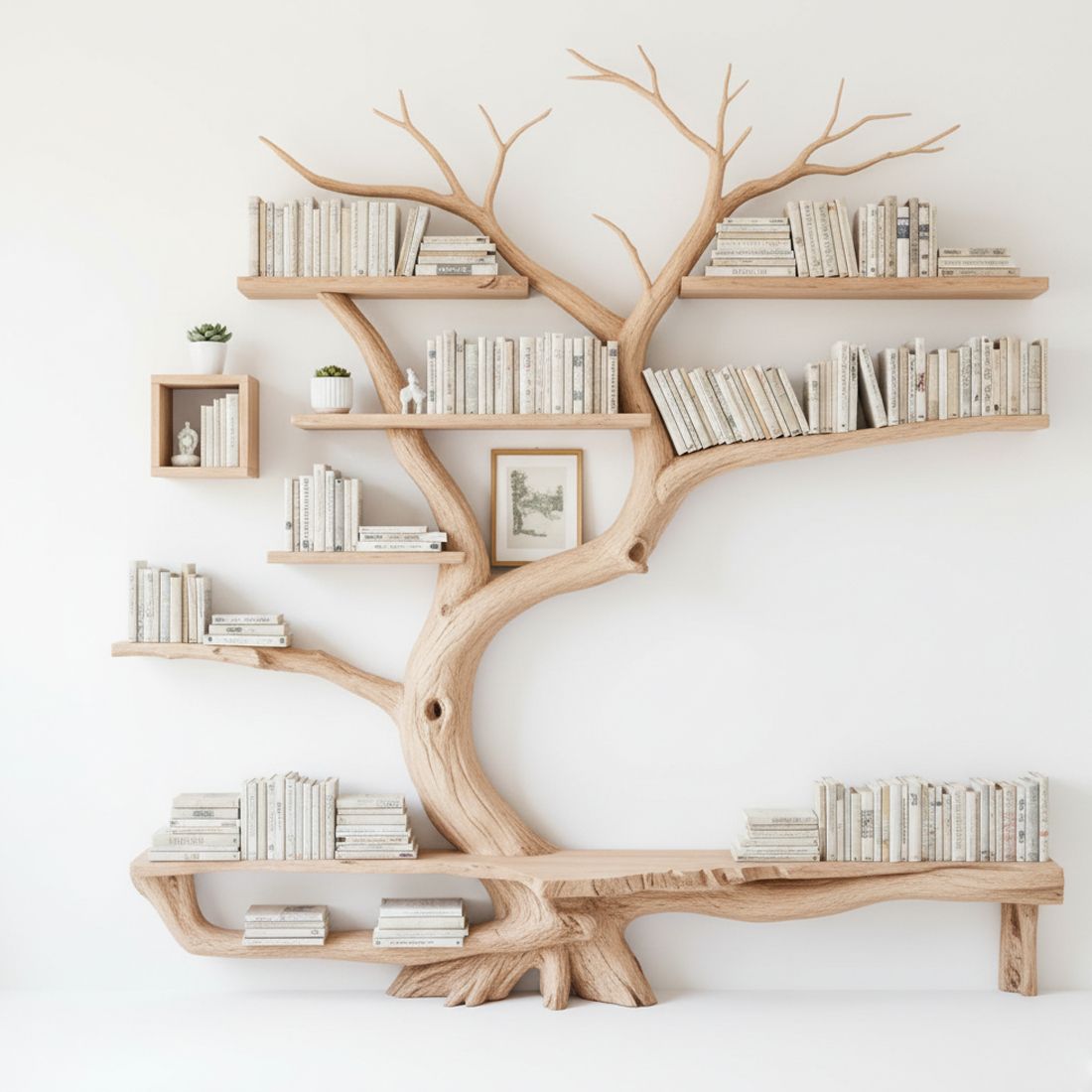 Handcrafted Tree Bookshelf with Integrated Reading - Adult & Kids T-Shirts, Sweatshirts & Hoodies apparel design preview 1