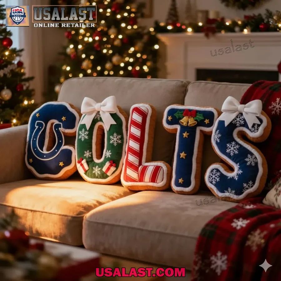 Indianapolis Colts Christmas Plush Pillow - Adult & Kids T-Shirts, Sweatshirts & Hoodies apparel design preview 1