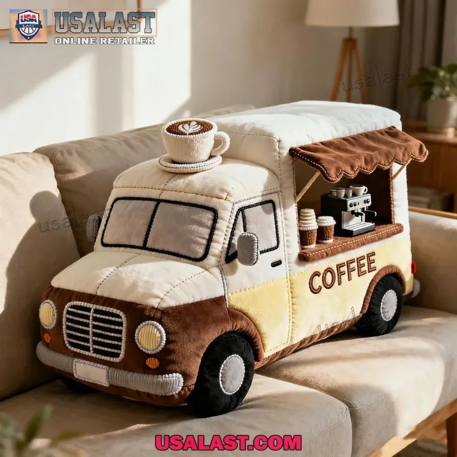 Personalized Coffee Vending Cart Plush Pillow - Adult & Kids T-Shirts, Sweatshirts & Hoodies apparel design preview 1