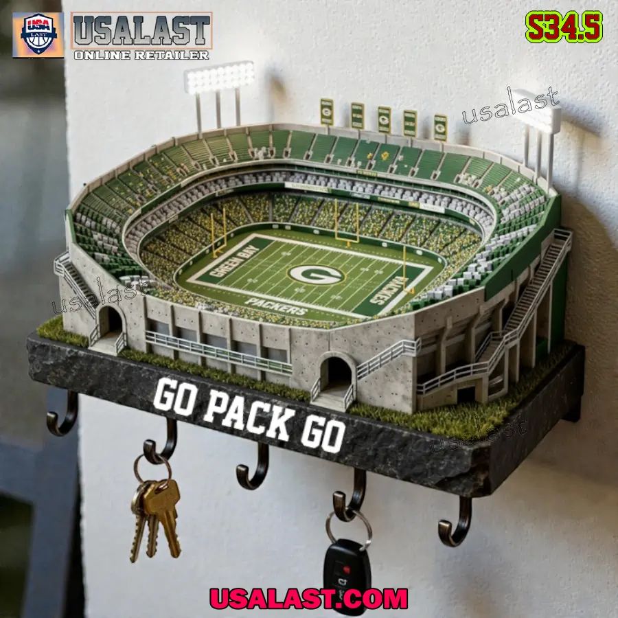Green Bay Packers Sports Stadium Key Hooks, Holder - Adult & Kids T-Shirts, Sweatshirts & Hoodies apparel design preview 1