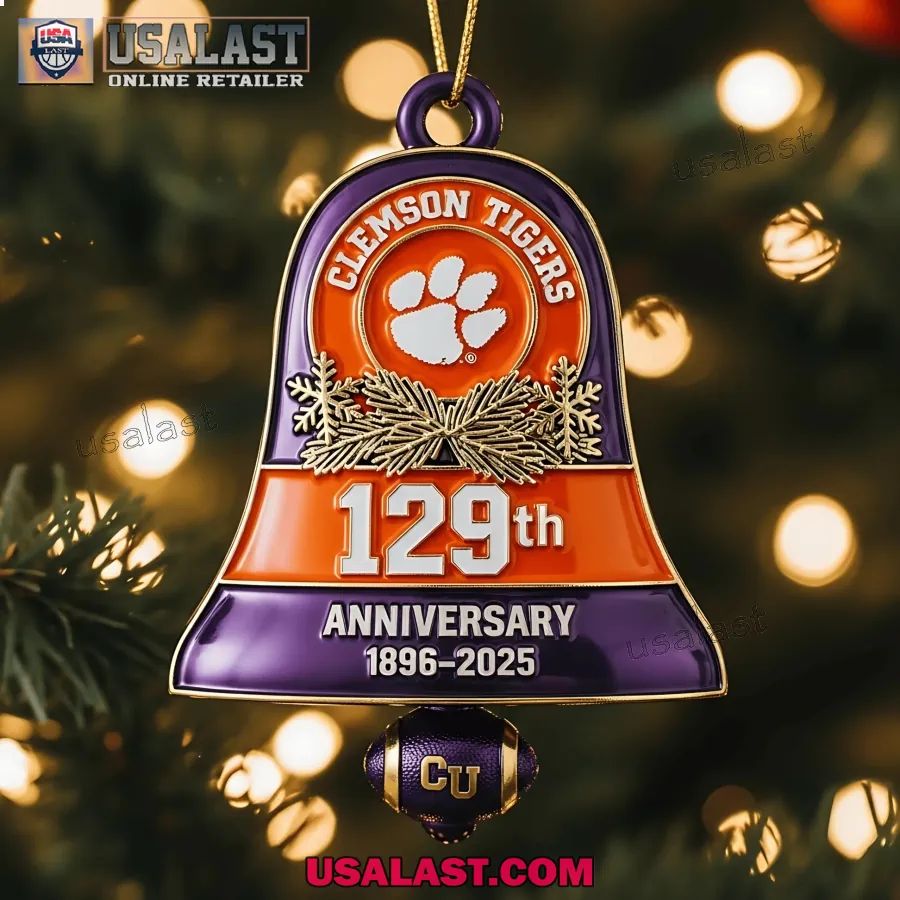 Clemson Tigers 129th Anniversary Christmas Bell - Adult & Kids T-Shirts, Sweatshirts & Hoodies apparel design preview 1