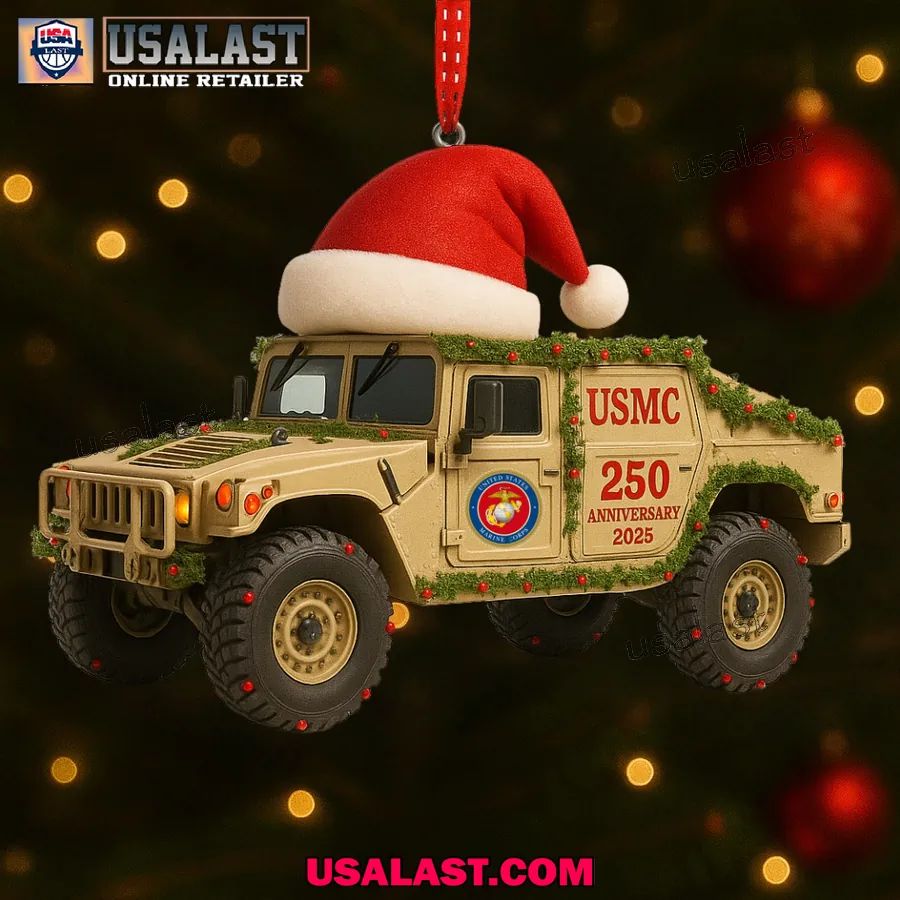 USMC Humvee 250th Anniversary Christmas Ornament - Adult & Kids T-Shirts, Sweatshirts & Hoodies apparel design preview 1