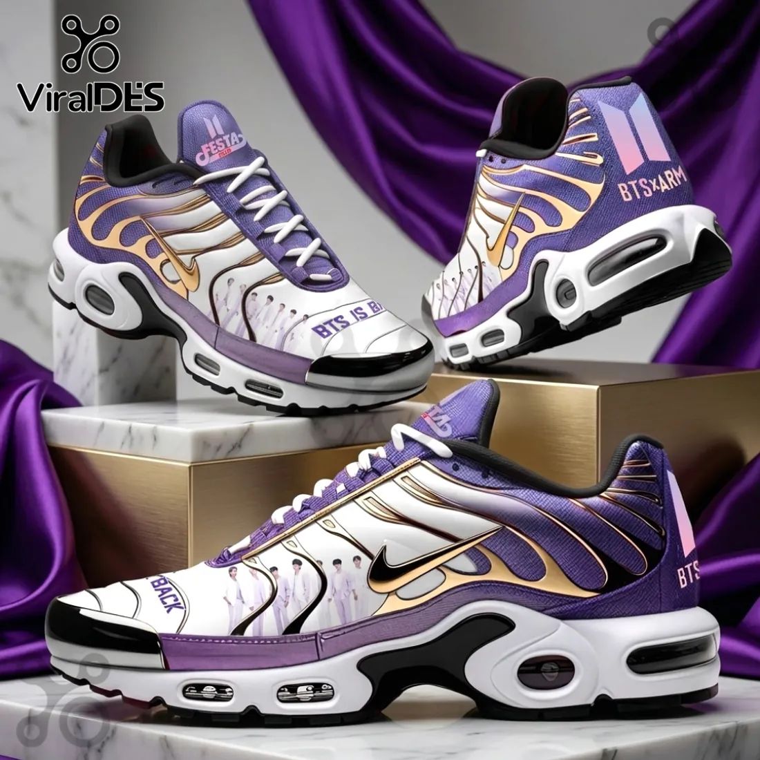BTS x ARMY Purple Air Cushion Max Sport Shoes - Adult & Kids T-Shirts, Sweatshirts & Hoodies apparel design preview 1