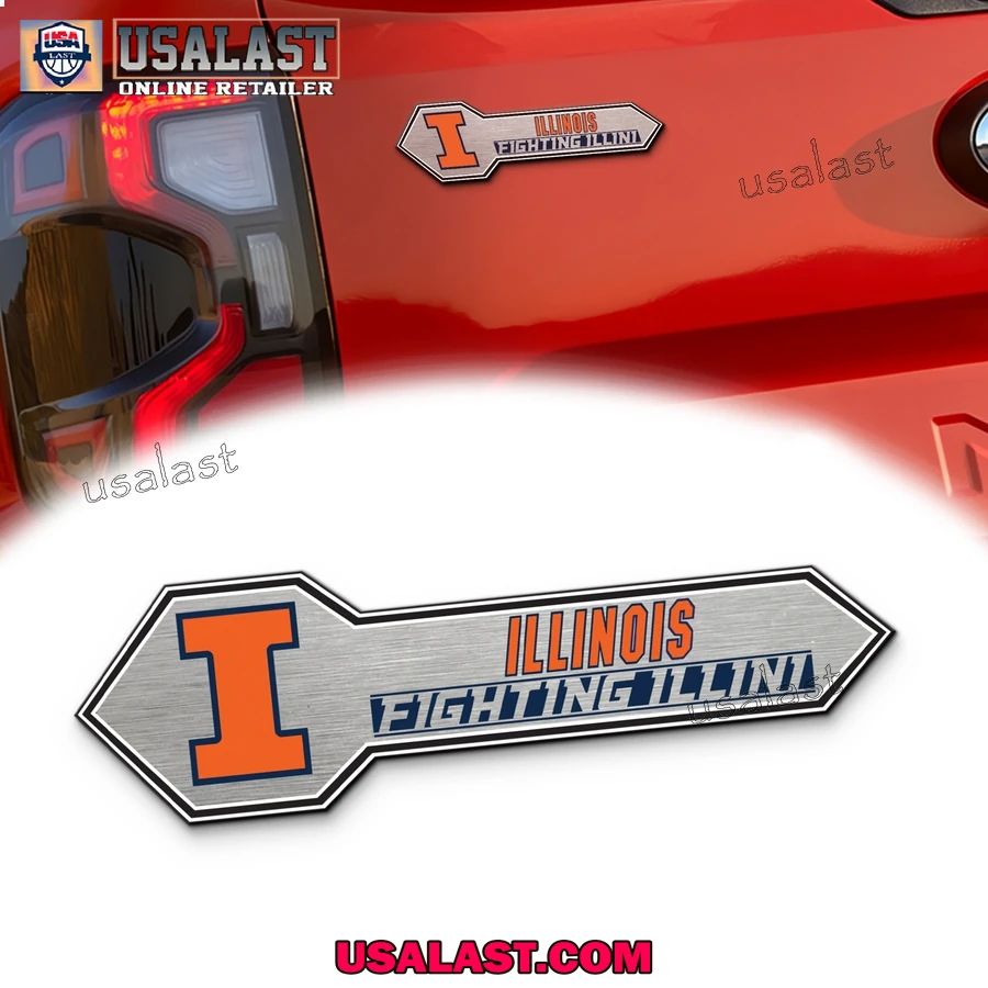 Illinois Fighting Illini Edition 3D Car Badge Sticker - Adult & Kids T-Shirts, Sweatshirts & Hoodies apparel design preview 1
