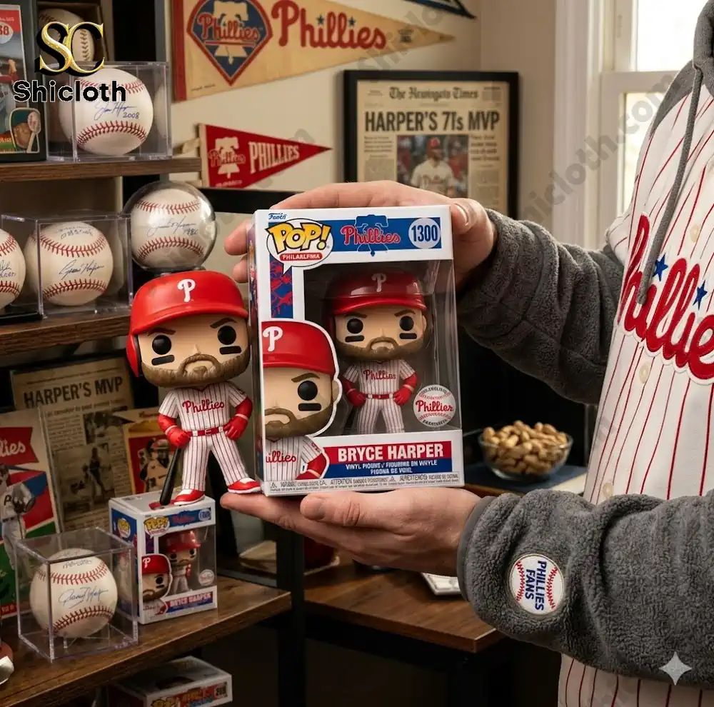 Philadelphia Phillies Bryce Harper Funko Pop Vinyl - Adult & Kids T-Shirts, Sweatshirts & Hoodies apparel design preview 1