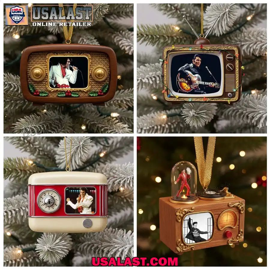 Elvis Presley Radio Christmas Ornament - Adult & Kids T-Shirts, Sweatshirts & Hoodies apparel design preview 1