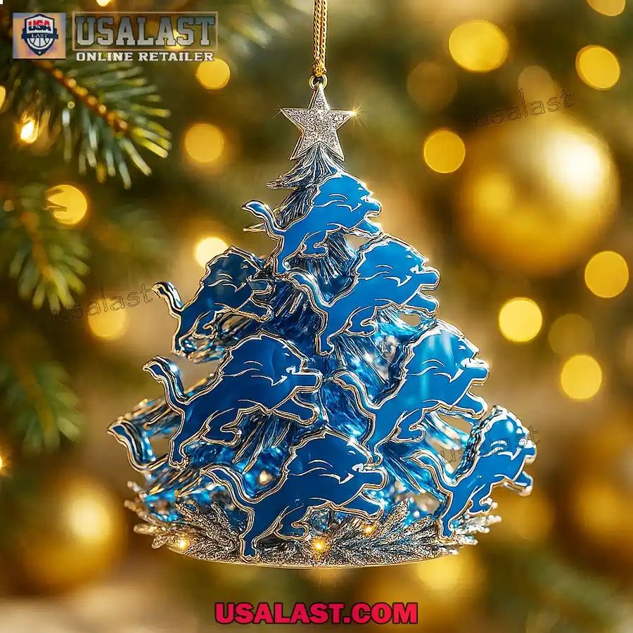 Detroit Lions Christmas Tree Ornament - Adult & Kids T-Shirts, Sweatshirts & Hoodies apparel design preview 1