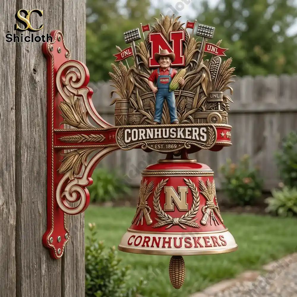 Nebraska Cornhuskers Premium Wall Bell - Adult & Kids T-Shirts, Sweatshirts & Hoodies apparel design preview 1