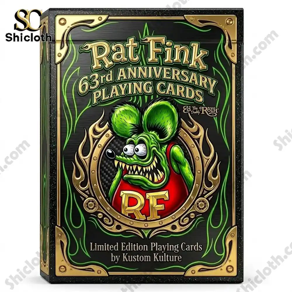 Rat Fink 63rd Anniversary Limited Edition Playing - Adult & Kids T-Shirts, Sweatshirts & Hoodies apparel design preview 1