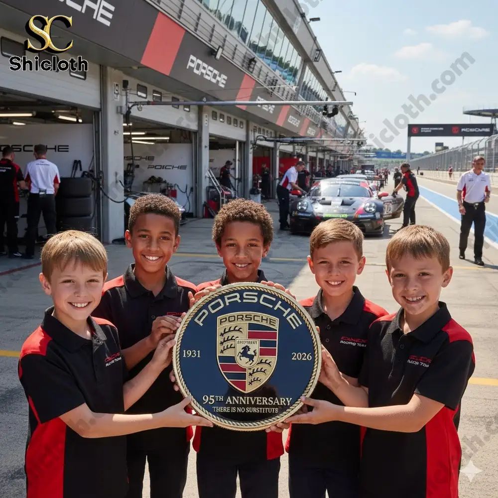 Porsche 95th Anniversary Coin - Adult & Kids T-Shirts, Sweatshirts & Hoodies apparel design preview 1