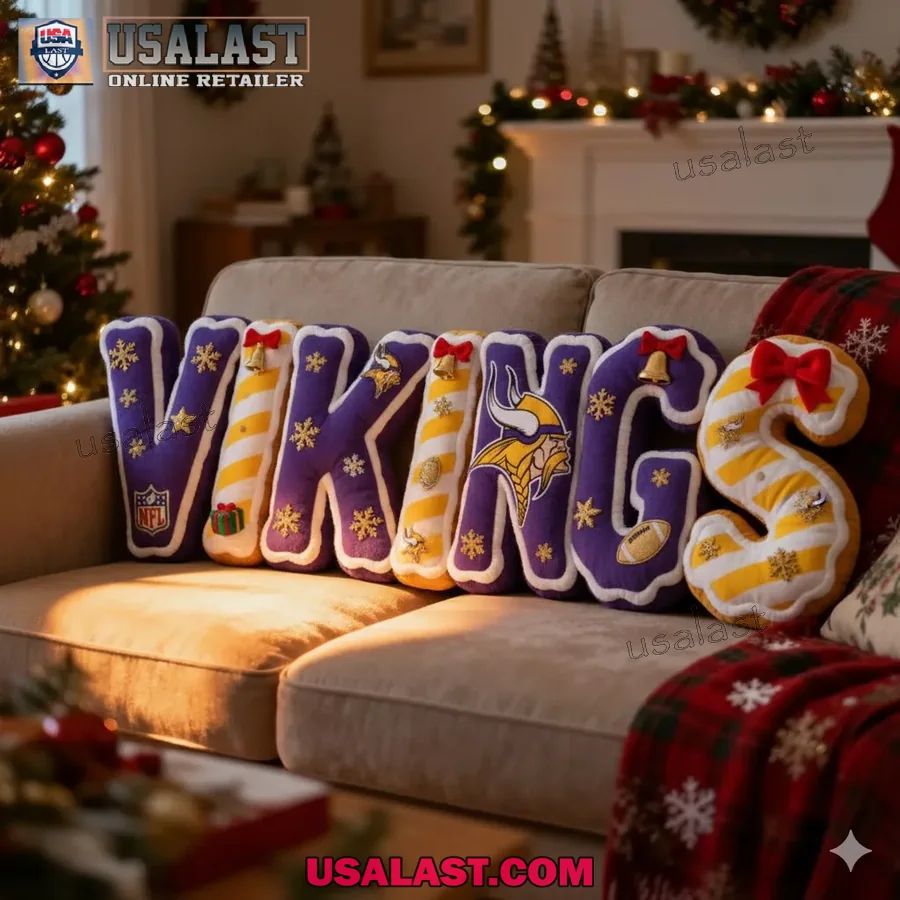 Minnesota Vikings Christmas Plush Pillow - Adult & Kids T-Shirts, Sweatshirts & Hoodies apparel design preview 1