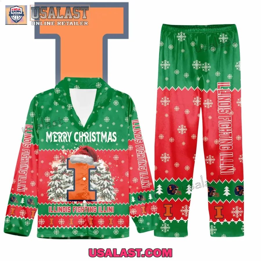 Illinois Fighting Illini Button Pajamas Set - Adult & Kids T-Shirts, Sweatshirts & Hoodies apparel design preview 1