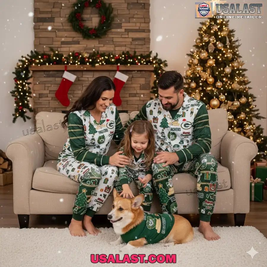 Green Bay Packers Plaid Button Pajamas Set - Adult & Kids T-Shirts, Sweatshirts & Hoodies apparel design preview 1