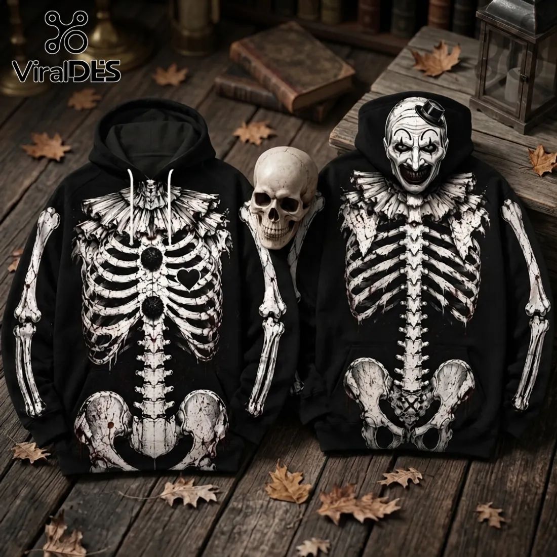 Art The Clown Horror Skeleton Black - Adult & Kids T-Shirts, Sweatshirts & Hoodies apparel design preview 1