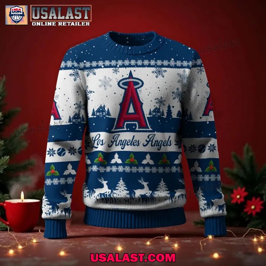 Los Angeles Angels Ugly Christmas Sweater Jumper - Adult & Kids T-Shirts, Sweatshirts & Hoodies apparel design preview 1