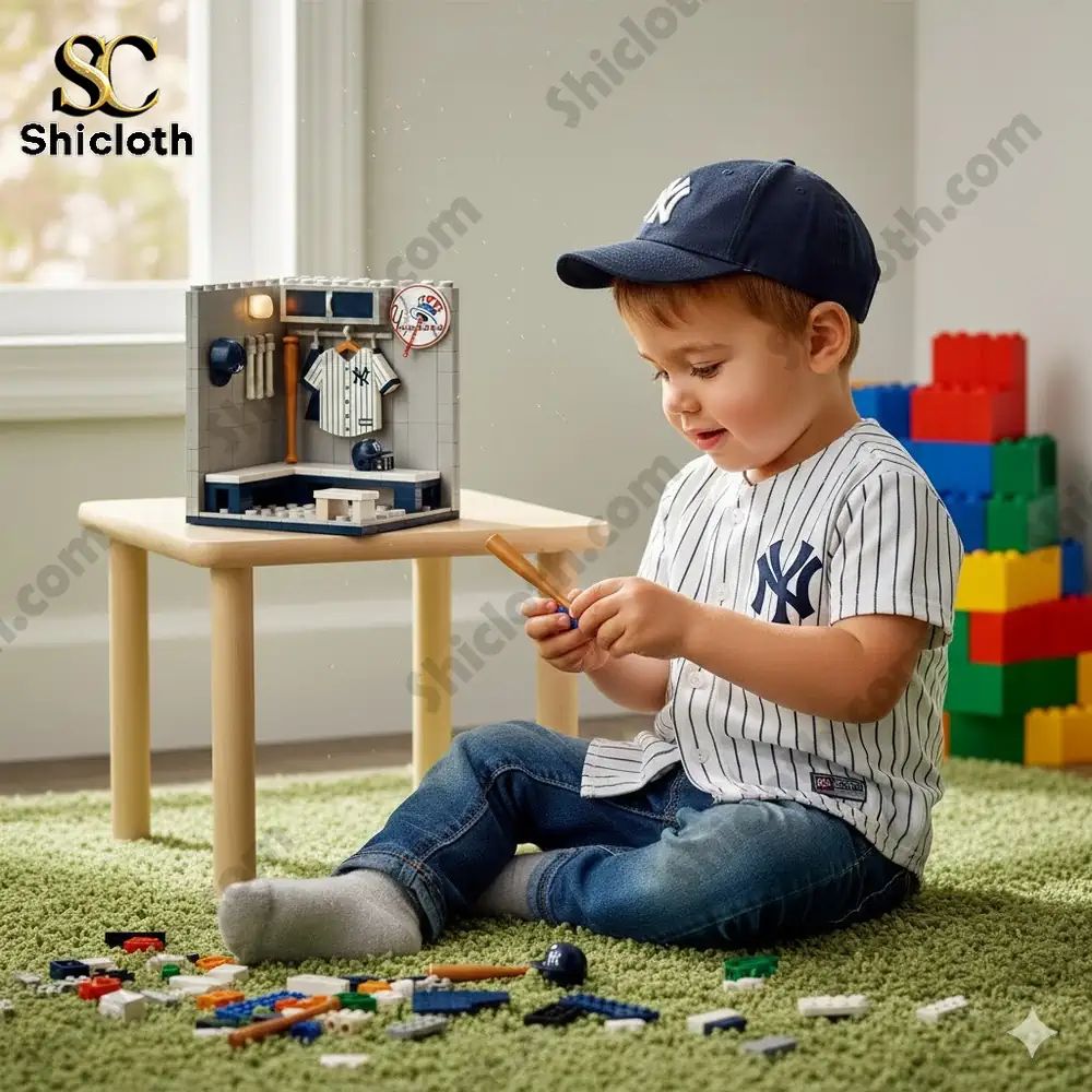 New York Yankees Locker Room Building Blocks - Adult & Kids T-Shirts, Sweatshirts & Hoodies apparel design preview 1