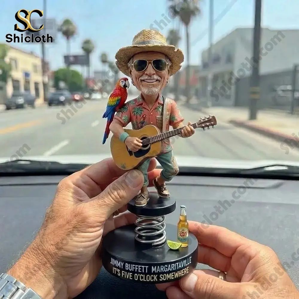 Jimmy Buffett "Margaritaville" Dashboard Bobblehead - Adult & Kids T-Shirts, Sweatshirts & Hoodies apparel design preview 1