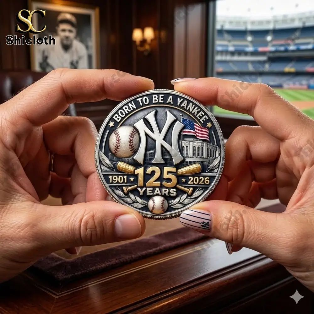 New York Yankees 125 Years Commemorative Coin - Adult & Kids T-Shirts, Sweatshirts & Hoodies apparel design preview 1