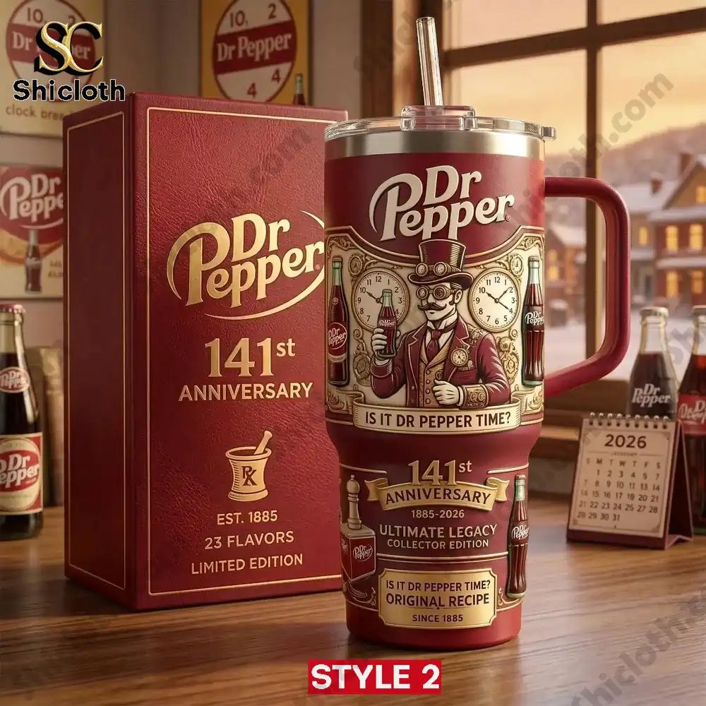Dr Pepper 141ST Anniversary Insulated Tumbler - Adult & Kids T-Shirts, Sweatshirts & Hoodies apparel design preview 1