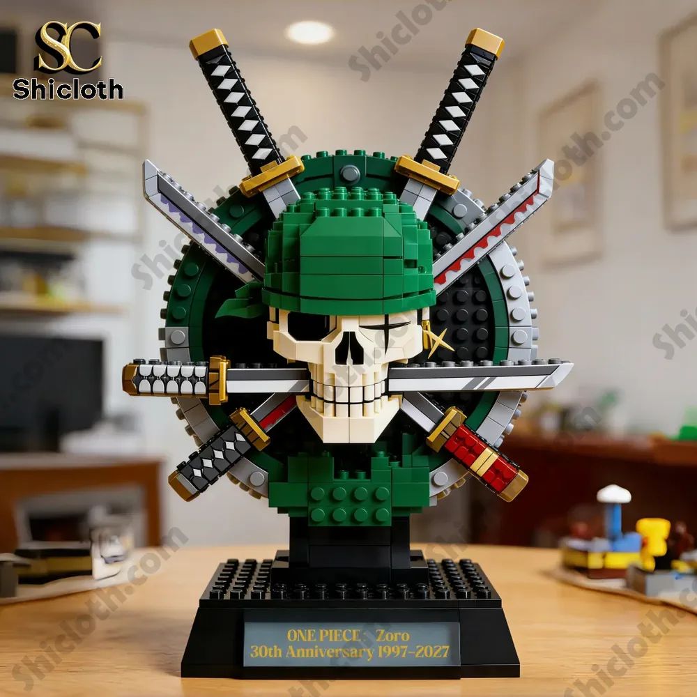 Zoro 30th Anniversary Brick Bust Set - Adult & Kids T-Shirts, Sweatshirts & Hoodies apparel design preview 1