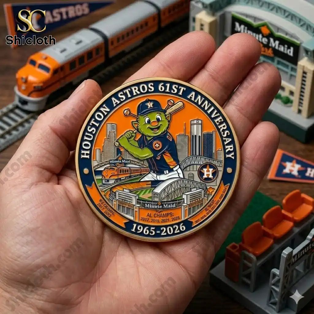 Houston Astros 61st Anniversary Commemorative Coin - Adult & Kids T-Shirts, Sweatshirts & Hoodies apparel design preview 1