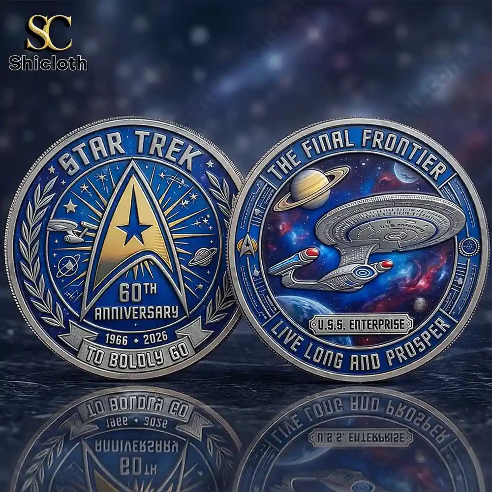 StarTrek 60th Anniversary Live Long And Prosper Coin - Adult & Kids T-Shirts, Sweatshirts & Hoodies apparel design preview 1