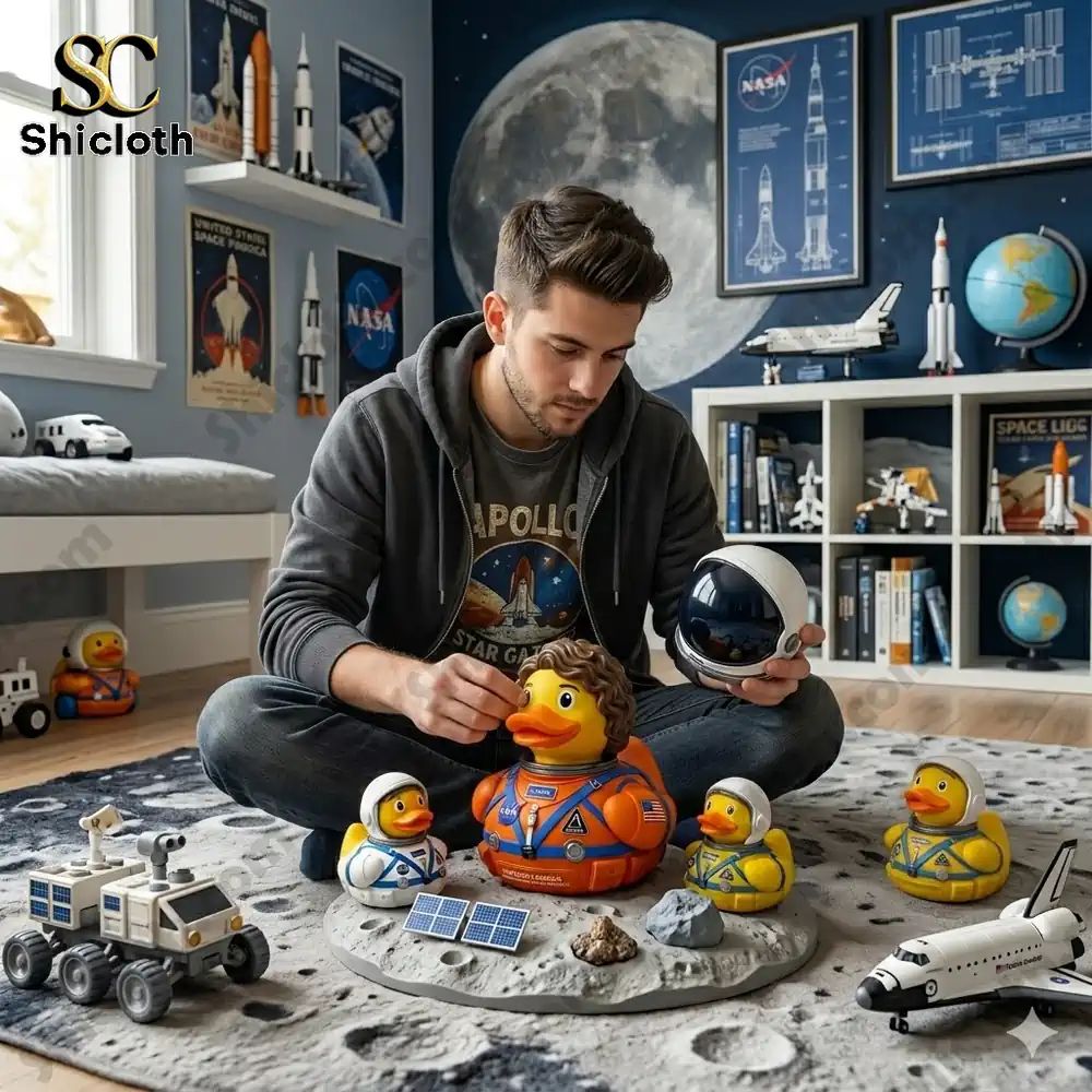 NASA Artemis II Commemorative Duck - Adult & Kids T-Shirts, Sweatshirts & Hoodies apparel design preview 1