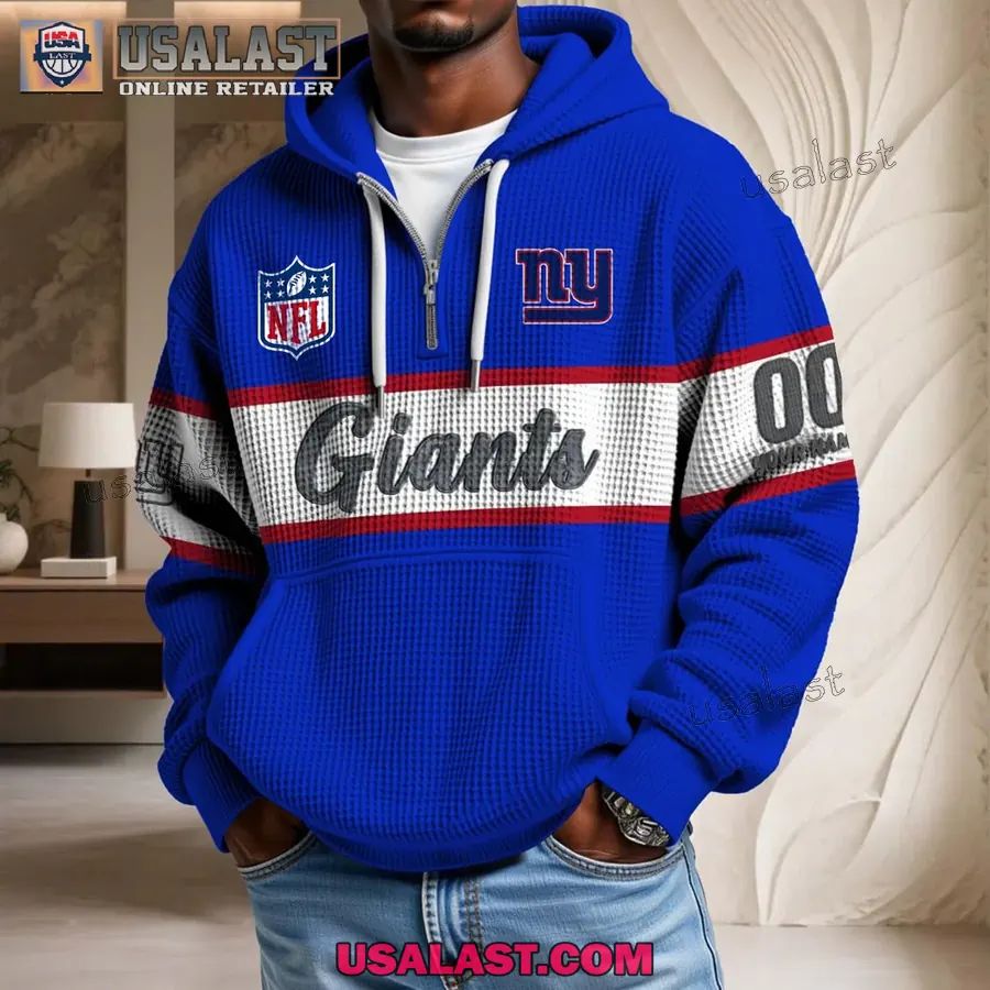 New York Giants Waffle Half Zip - Adult & Kids T-Shirts, Sweatshirts & Hoodies apparel design preview 1