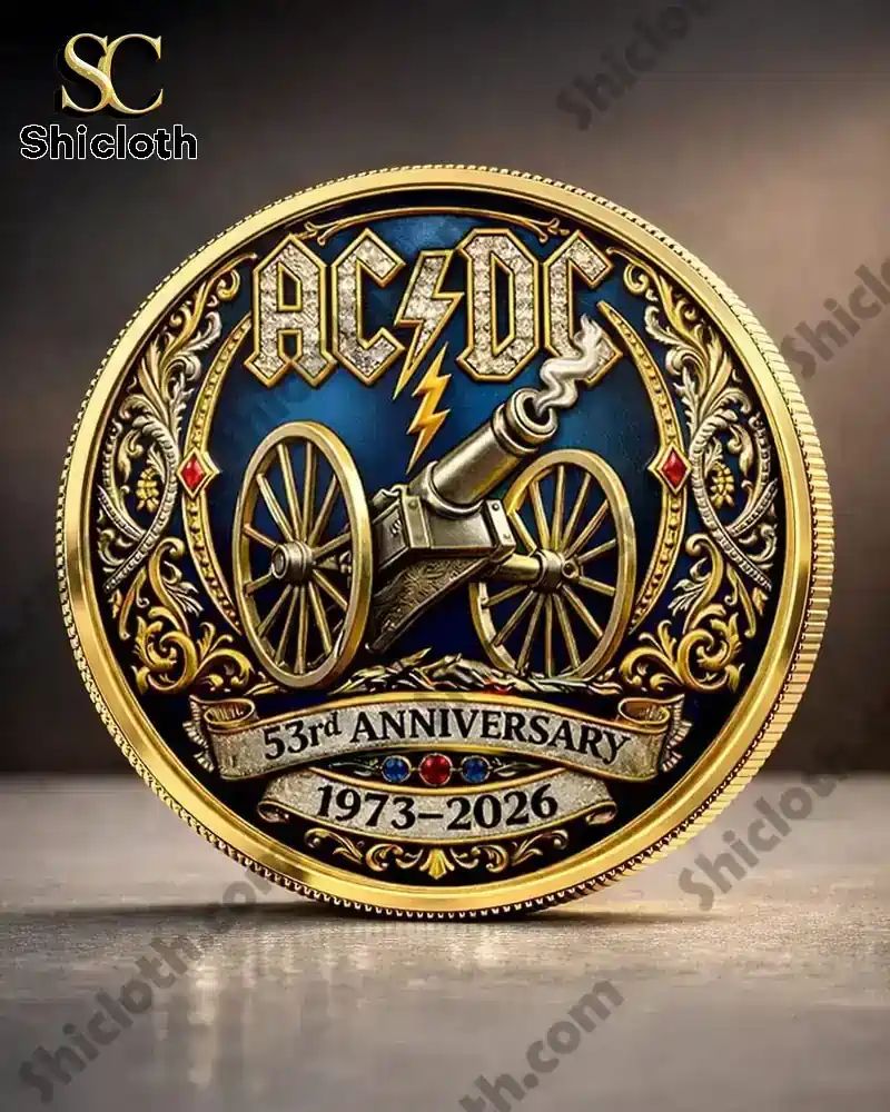 ACDC 53rd Anniversary 1973-2026 Coin - Adult & Kids T-Shirts, Sweatshirts & Hoodies apparel design preview 1