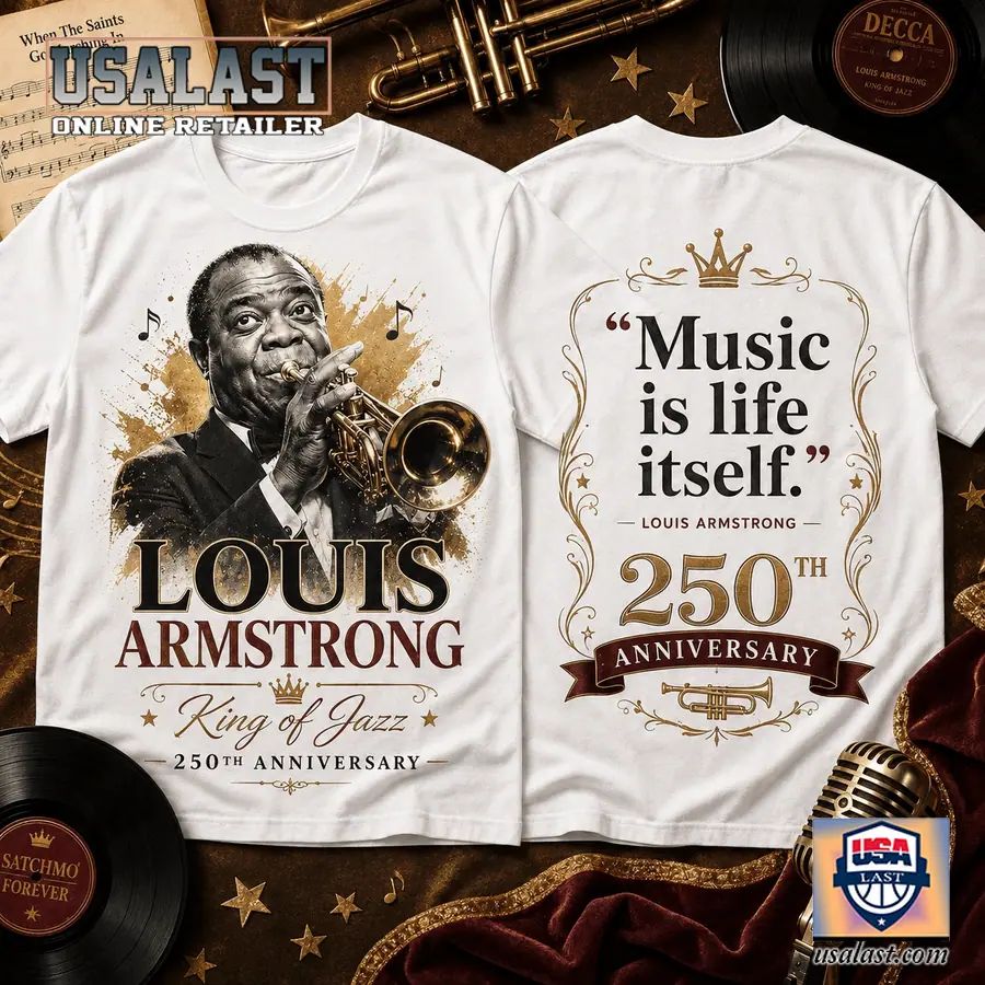 Louis Armstrong King of Jazz 250th Anniversary 3D - Adult & Kids T-Shirts, Sweatshirts & Hoodies apparel design preview 1