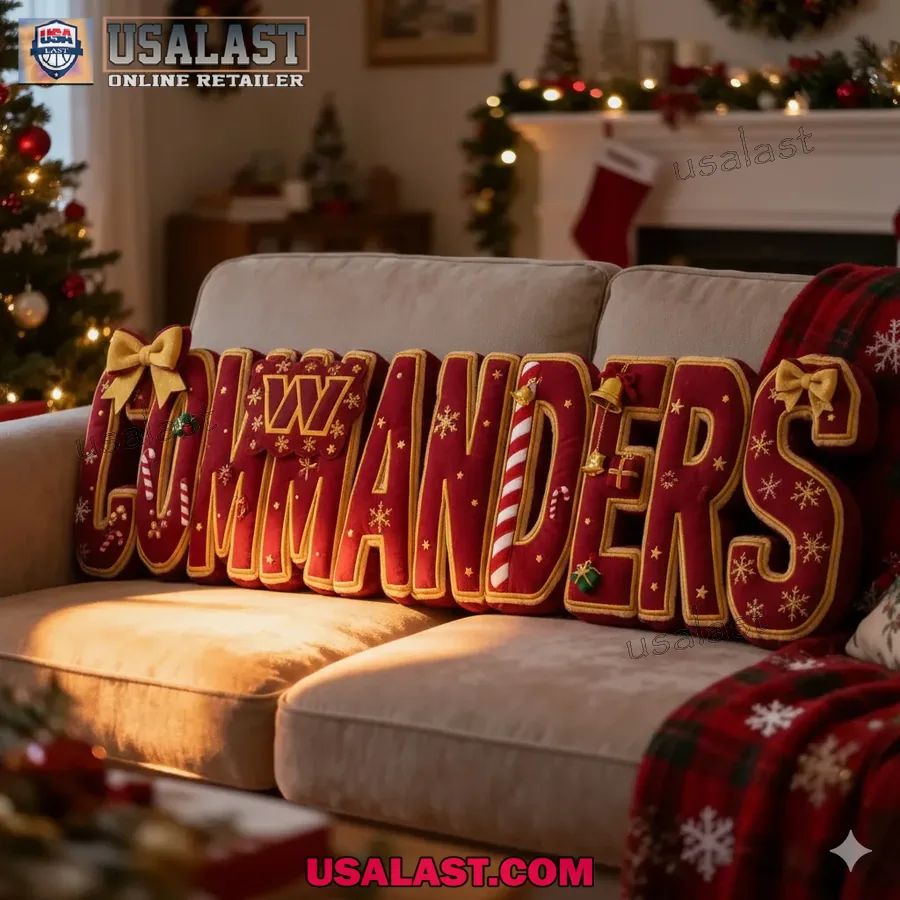 Washington Commanders Christmas Plush Pillow - Adult & Kids T-Shirts, Sweatshirts & Hoodies apparel design preview 1