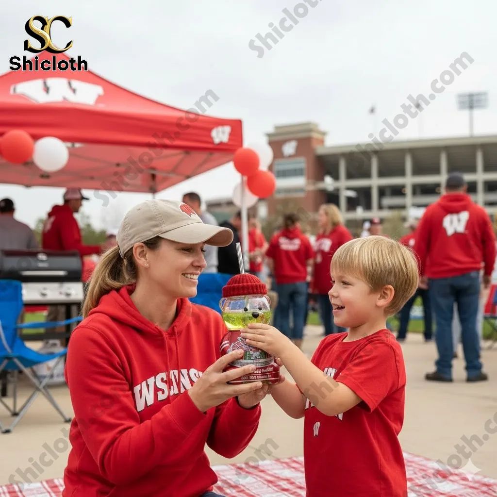 Camp Randall Stadium 1926-2026 Centennial Bear Cup - Adult & Kids T-Shirts, Sweatshirts & Hoodies apparel design preview 1