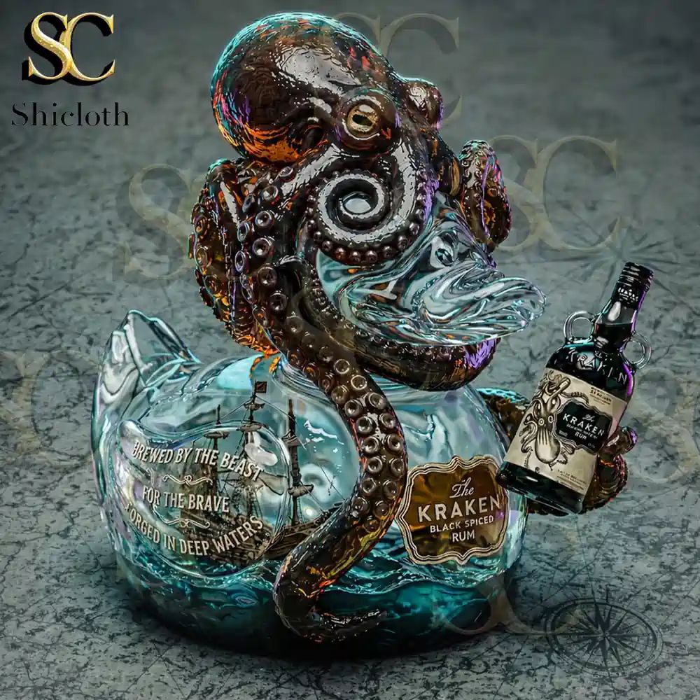 Kraken Black Spiced Rum Resin Duck - Adult & Kids T-Shirts, Sweatshirts & Hoodies apparel design preview 1