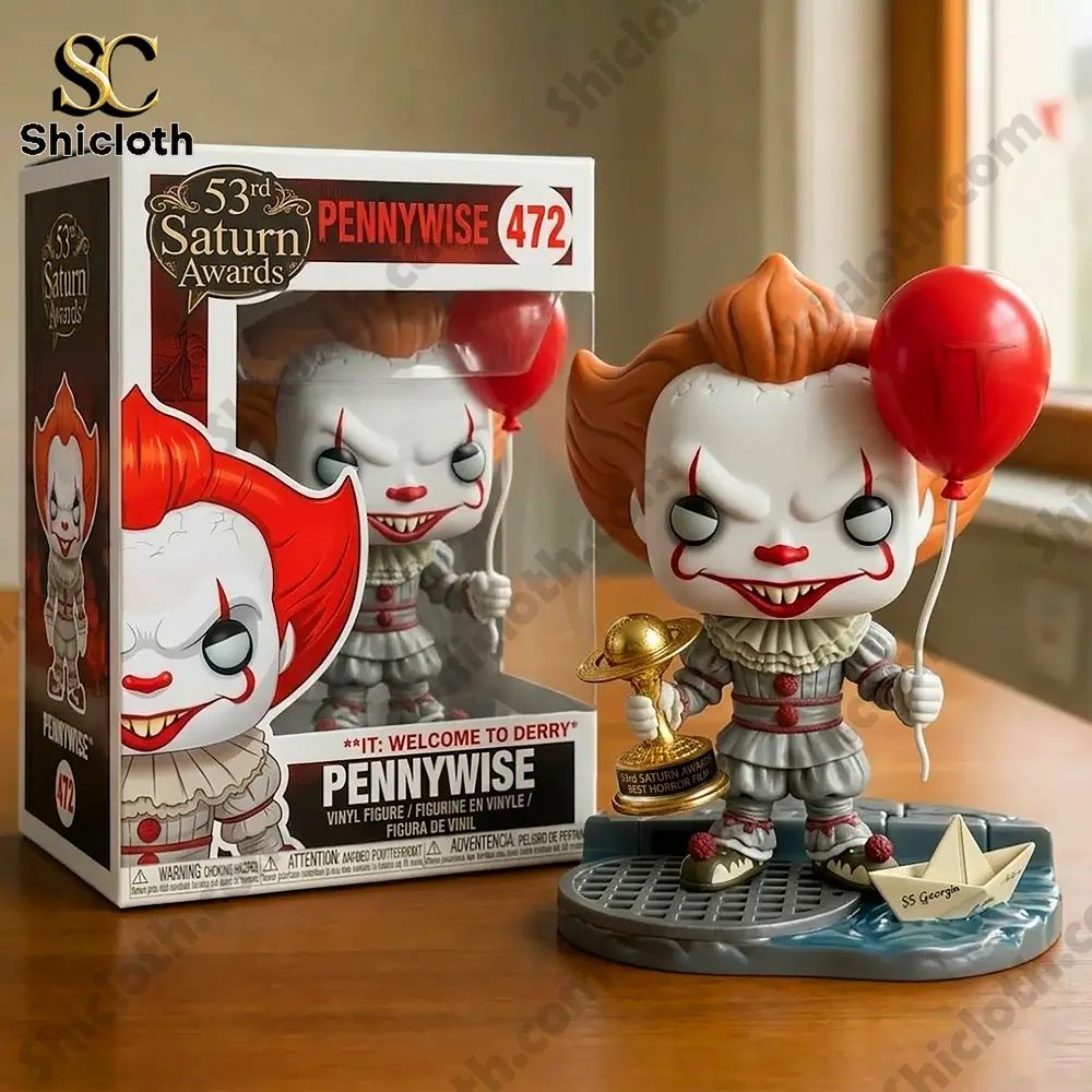 Pennywise Welcome to Derry 53rd Saturn Awards Pop! - Adult & Kids T-Shirts, Sweatshirts & Hoodies apparel design preview 1