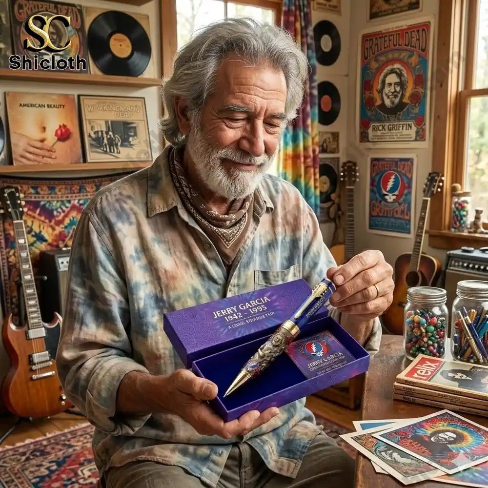 Jerry Garcia 1942-1995 Commemorative Pen - Adult & Kids T-Shirts, Sweatshirts & Hoodies apparel design preview 1