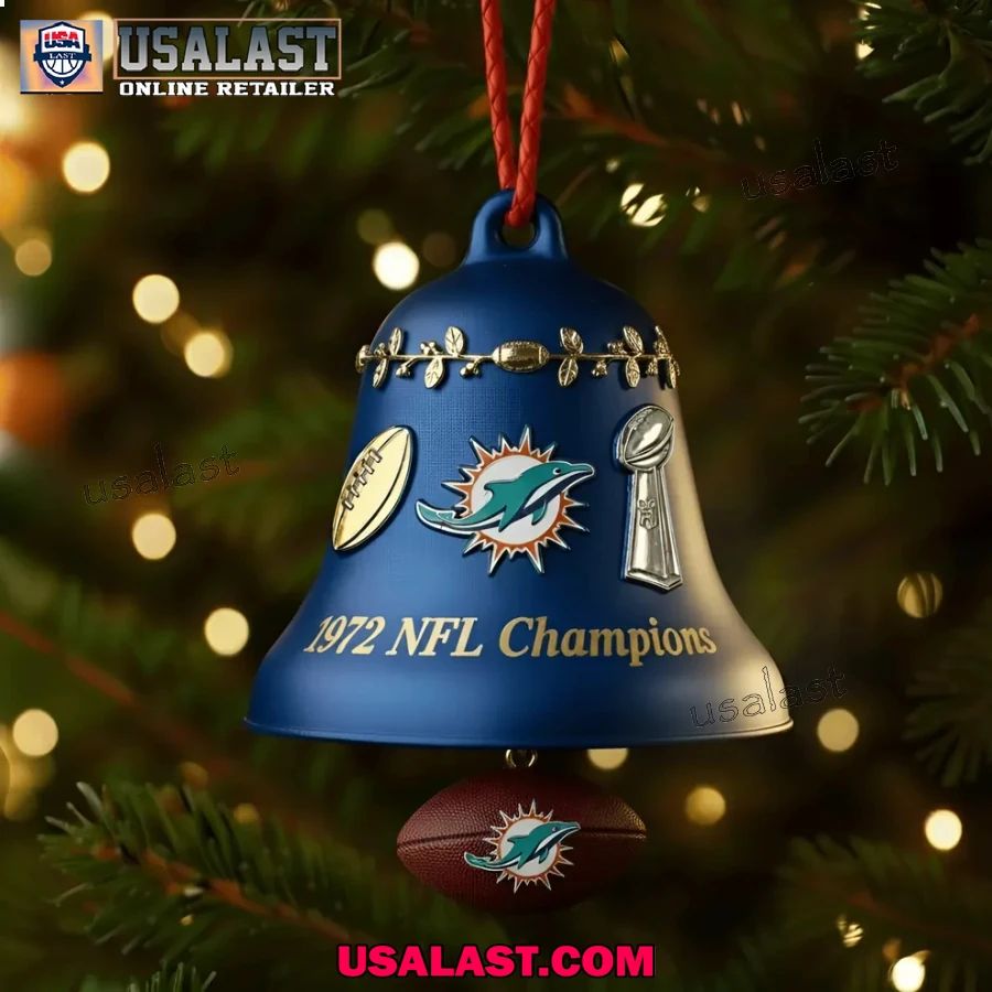 Miami Dolphins 2025 Christmas Bell Ornament - Adult & Kids T-Shirts, Sweatshirts & Hoodies apparel design preview 1