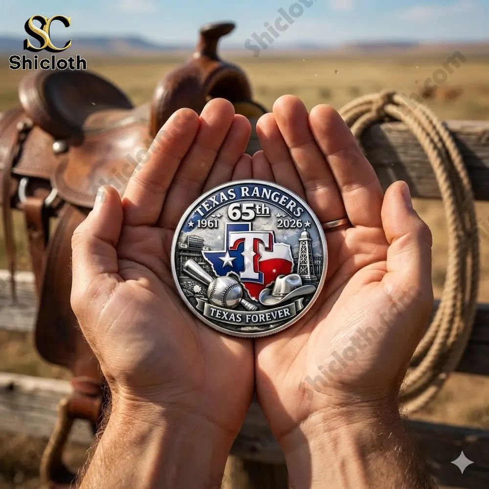Texas Rangers 65th Anniversary Commemorative Coin - Adult & Kids T-Shirts, Sweatshirts & Hoodies apparel design preview 1