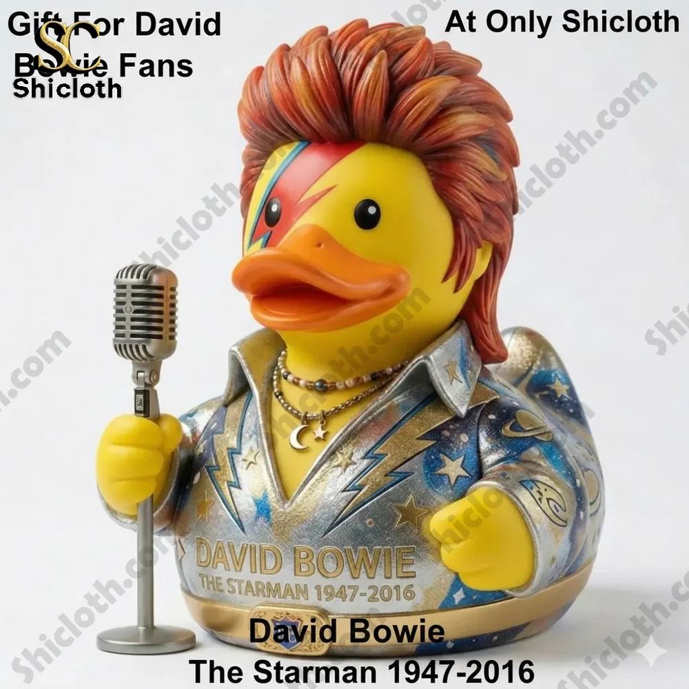David Bowie The Starman 1947-2016 Duck - Adult & Kids T-Shirts, Sweatshirts & Hoodies apparel design preview 1