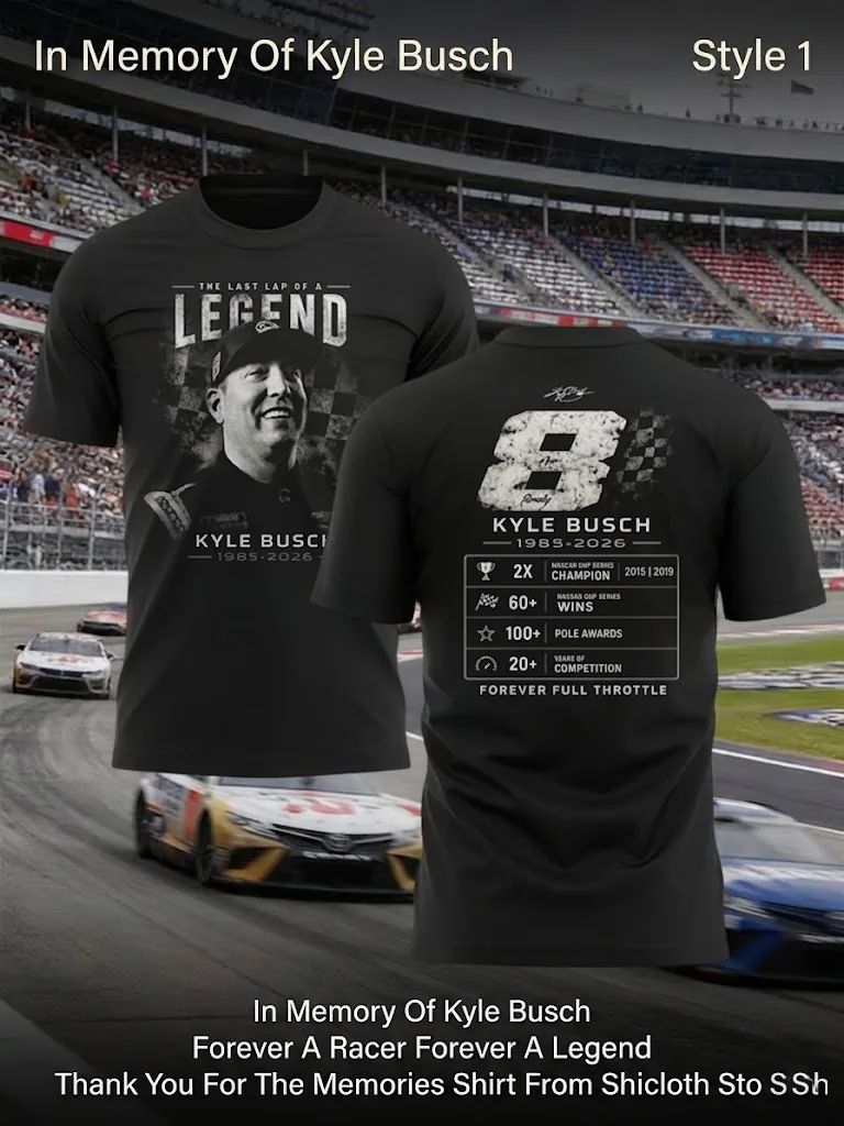 Kyle Busch The Last Lap Of A Legend Tribute - Adult & Kids T-Shirts, Sweatshirts & Hoodies apparel design preview 1