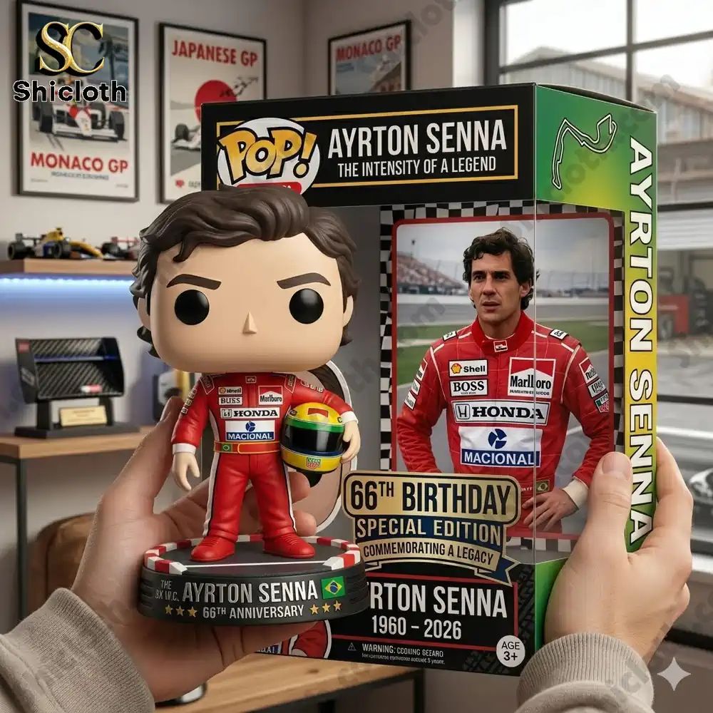 Legend Formula 1 Ayrton Senna 66th Birthday Funko - Adult & Kids T-Shirts, Sweatshirts & Hoodies apparel design preview 1