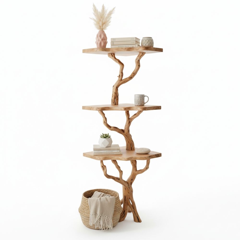 Corner Tree Floating Bookshelf Handcrafted Driftwood - Adult & Kids T-Shirts, Sweatshirts & Hoodies apparel design preview 1