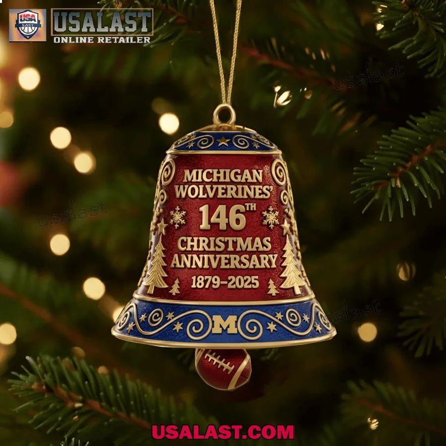 Michigan Wolverines 146th Anniversary Christmas Bell - Adult & Kids T-Shirts, Sweatshirts & Hoodies apparel design preview 1
